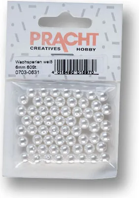 Produktbild von Wachsperlen weiß 6 mm Lochgröße 0,8 mm
