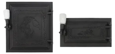 Productafbeelding van Haarddeur Gietijzeren Deur - Zwart - 25,5 x 5 x 27 cm voor Houtkachel en Open Haard
