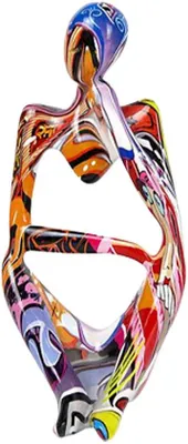 Produktbild von Moderne abstracte kunstsculptuur - kleurrijke kunsthars - 1 stück - moderne Dekoration
