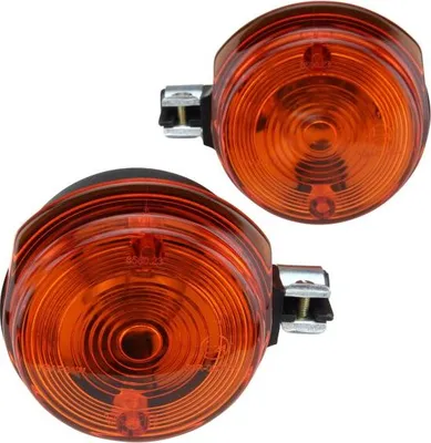 Obrázek produktu pro Sada blinkrů předních kulatých oranžových (včetně žárovky 12V 21W) pro Simson S50 S51 S70 SR50 SR80 / MZ ETZ TS 125 150 250