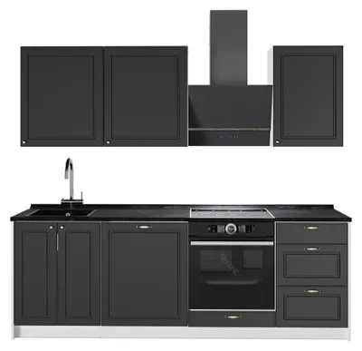 Imagen del producto de Mueble de cocina Vicco Fame-Line Antracita-Oro Landhaus/Blanco 230 cm, ET Antracita, Model 64005
