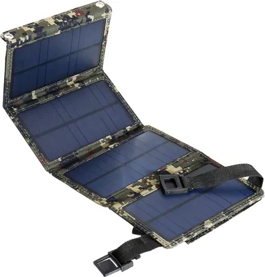 Produktbild von USB-Solarpanel-Tasche fuer den Aussenbereich Tragbare Solarenergie Aufladen Handy-Ladewerkzeug Zusammenklappen Abnehmbare Solarpanels