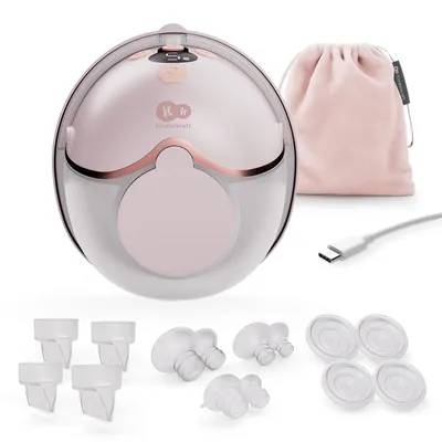 Produktbild von Kinderkraft MAMAFLOW elektrische Einzelmilchpumpe, kabellos, tragbar, 4 Modi, 9 Intensitätsstufen, bis zu 180 Min Akku, einfache Reinigung, Rosa