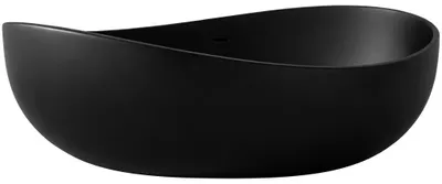 Immagine prodotto di CERANO - Vasca da bagno freestanding in marmo colato Valentina - nero opaco - 180x110 cm