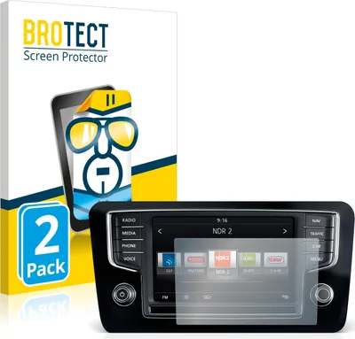 Produktbild von 2x Für Volkswagen Sharan 2015 Composition Media 6.5" 2015 Schutzfolie BROTECT Displayschutz Display Schutz Folie Klar Transparent
