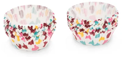 Immagine prodotto di Patisse Pirottini di carta per cupcake, 200 pezzi, diametro 5 cm, bianchi con cuori colorati, confezione da 4 pezzi