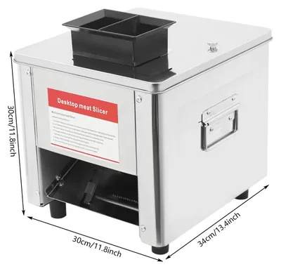 Produktbild von Elektrische Fleischschneidemaschine - Tischgerät Fleischcutter und Gemüseschneider - 15 mm Würfel - 850 W Kupfermotor - Edelstahl - 220 V EU-Stecker