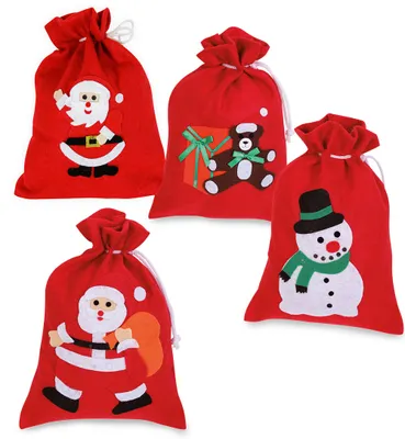 Produktbild von Nikolaus Geschenk Beutel Tasche Weihnachten mit Motiven 19 cm x 26 cm