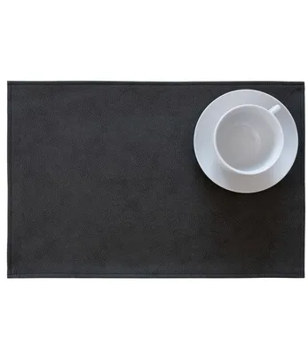 Produktbild von Monaco Black 2er Set Tischsets in Lederoptik | Platzsets Schwarz 45x30cm
