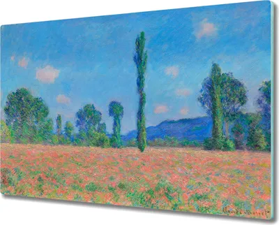 Produktbild von Coloray Kochplattenabdeckung Herdabdeckplatte 80x52 cm Hackbrett Schneidebrett Küchenbrett - Monet Wiese Landschaft