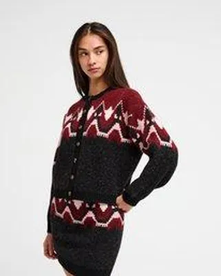 Produktbild von Rvca Fairisle Cardigan Washed Black 10