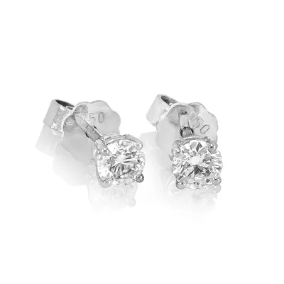 Produktbild von Brillant Diamant Ohrstecker Paar 750/- Weißgold 18 Karat Gold 0,60 ct G/VS1