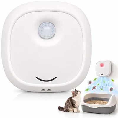 Produktbild von Geruchsneutralisierer für Haustiere, Tiergeruch Entferner mit Negativ-Ionen, leise und kabellos, 3600 mAh Akku, für Katzenklo, Hund und Wohnung