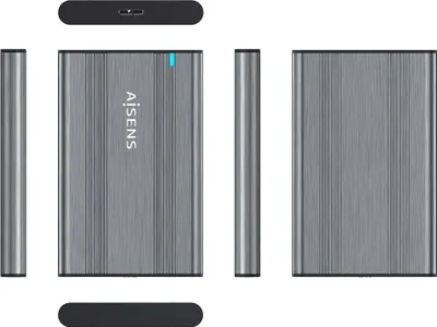 Produktbild von AISENS ASE-2526GR, HDD-Gehäuse, 2.5", SATA, Serial ATA II, Serial ATA III, 5 Gbit/s, USB Anschluss, Grau