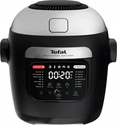 Image de Tefal Multicook Actifry MY741CF0, 6 l, 1334 W, Noir, Acier inoxydable, Céramique, LCD, Tactile