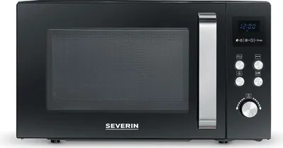 Produktbild von Mikrowelle Grill Heißluftf SEVERIN 25 Liter 3in1 MW 7752  Pizza-Teller ca. 900 W MW 7752 aus Kunststoff, schwarz Mikrowelle Mit Grill Und Heißluftfunktion 3-in1 Mikrowelle Minibackofen Mit Pizza-express Funktion Mikrowelle Minibackofen Mikrowellengerät Mikrowelle Mit Backofenfunktion Mikrowelle Mit Doppelgrill