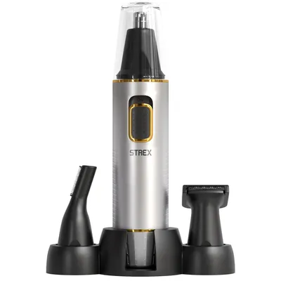 Produktbild von Strex 3-in-1-Nasenhaartrimmer-Set | wiederaufladbar & wasserdicht, Nasenhaartrimmer Frauen und Männer mit Klingen aus Edelstahl - und USB-C