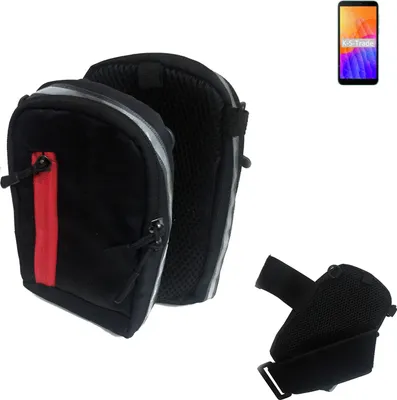 Produktbild von K-S-Trade Outdoor Gürteltasche Holster Umhängetasche kompatibel mit Huawei Y5p schwarz Handy Tasche Case travelbag Schutz Hülle Handy Hülle
