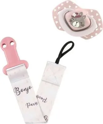 Produktbild von Canpolbabies Canpol Babys Ribbon auf Schnuller mit Clip Bonjour Paris Pink