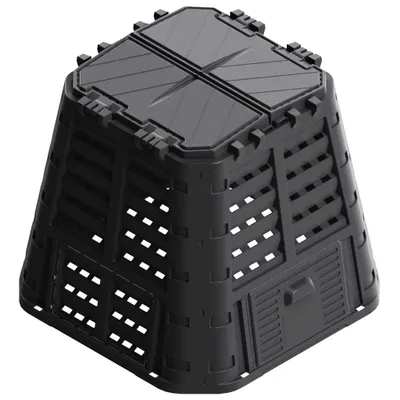 Image de vidaXL Composteur de jardin noir 93,3x93,3x80 cm 480 L