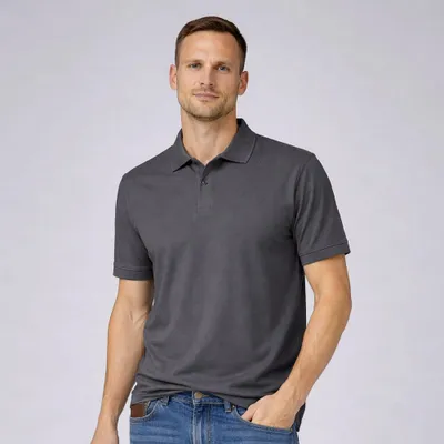 Produktbild von Herren Poloshirt graphit Gr. M : M : graphit : 100% Baumwolle