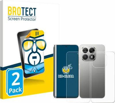 Produktbild von 2x Für Xiaomi 15T (Display+Rückseite) Schutzfolie BROTECT Displayschutz Display Schutz Folie Klar Transparent