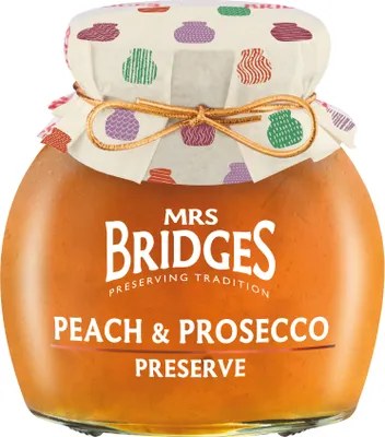 Image de Mrs. Bridges Confiture de pêches affinée au Prosecco Preserve 340g
