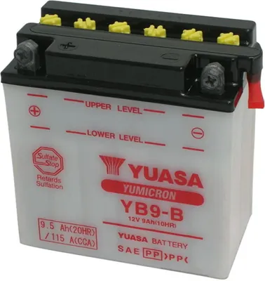 Zdjęcie produktu dla Akumulator motocyklowy Yuasa YB9-B 12 V 9 Ah Odpowiedni do modeli motocykli, skuterów, quadów, skuterów wodnych, skuterów śnieżnych, ride-onów (YB9BDC)