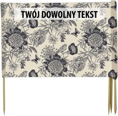 Zdjęcie produktu dla PARAWAN PLAŻOWY Czarne kwiaty z indywidualnym  napisem 3 PANELE 18.3