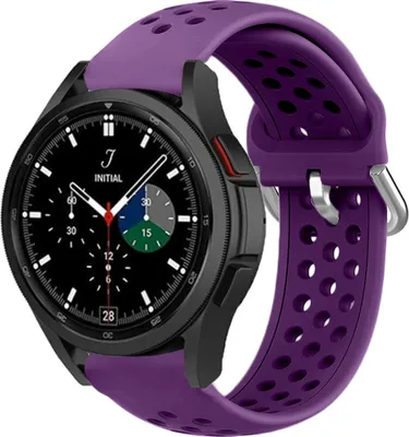 Produktbild von Strap-it Samsung Galaxy Watch 4 Classic 42mm Silikonarmband mit Löchern (Lila)