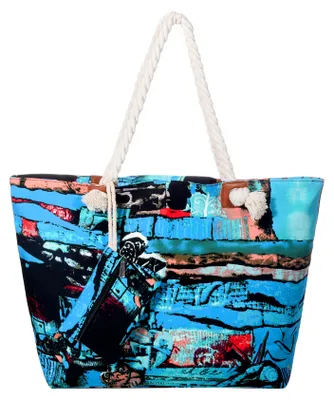Productafbeelding van Famanu strandtas, waterafstotend, met rits - Abstracte kunst