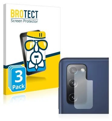 A product packaging box for a screen protector and a close-up of the screen protector on a phone camera.