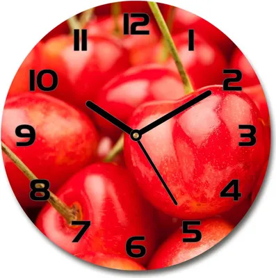 Produktbild von Wanduhr aus Glas 30fi Glasbild Glasuhr Gehärtetes Glas - schwarze-zeiger - Cherry