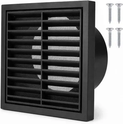 Produktbild von Lüftungsgitter 100 mm, Lüftungsabdeckung, Abluftgitter (Schwarz)