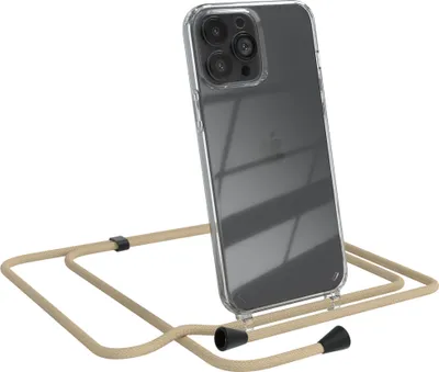 Produktbild von EAZY CASE Handykette kompatibel mit Apple iPhone 13 Pro Max, Handyhülle mit Umhängeband, Handykordel, Schutzhülle Clear, Band in Blau