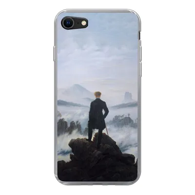 Produktbild von MuchoWow® Handyhülle Schutzhülle Hülle für iPhone 7 Der Wanderer über dem Nebelmeer - Caspar David Friedrich - Kunstwerk Silikon Softcase Handy Hülle - Kartenhalter