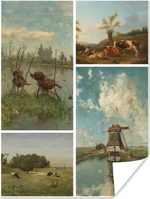 Produktbild von MuchoWow® Poster Kunst - Niederlande - Collage 90x120 cm - Wohnzimmer