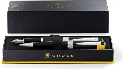 Zdjęcie produktu dla Długopis i pióro wieczne Cross Bailey – lakierowane na czarno – zestaw upominkowy