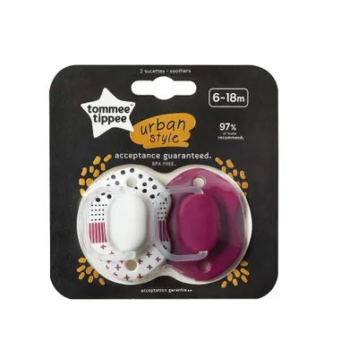 Produktbild von Tommee Tippee Urban Schnuller 6-18 Monate fr Mdchen, 2er Pack