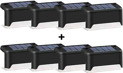 Obrázok produktu pre 8 ks solárne LED záhradné svietidlá IP56 vodotesné automatické zapínanie teplá biela na chodník a terasu - 1+1PatioLights