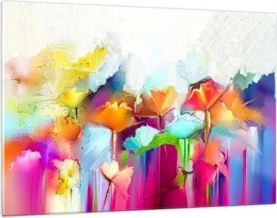 Produktbild von Bilder auf glas - Blumen Wiese Sommer - 120x80cm - Glasbilder - Wandbilder - Kunstdruck - zum Aufhängen bereit - Wanddekoration aus Glas - Glas Bilder - Wandbild auf Glas - Einteilig - GAA120x80-4095