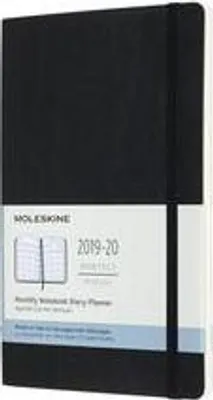 Immagine prodotto di Moleskine, calendario mensile, tascabile, 18 mesi, 2019/2020, formato grande, A5, copertina morbida, colore nero