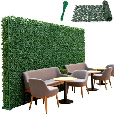 Produktbild von QEENTOE Künstlicher Efeu Sichtschutz 100x600cm inkl. Kabelbinder, UV-beständig, Efeumatte für Balkon, Garten, Terrasse, Heckenpaneel