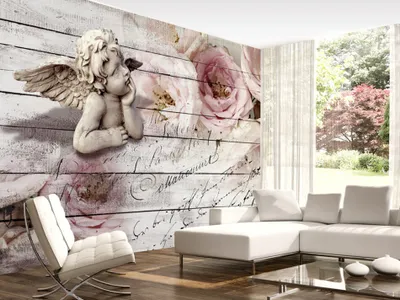 Produktbild von Vlies Fototapete 350x256 cm Tapeten Wandtapete XXL Engel Rose f-A-0313-a-a