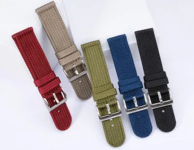 Image de Bracelet de montre en nylon, souple, de 20 mm, avec système de fermeture rapide, pour montre