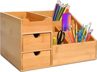 Produktbild von Schreibtischorganizer, Bambusmaterial, platzsparendes Design