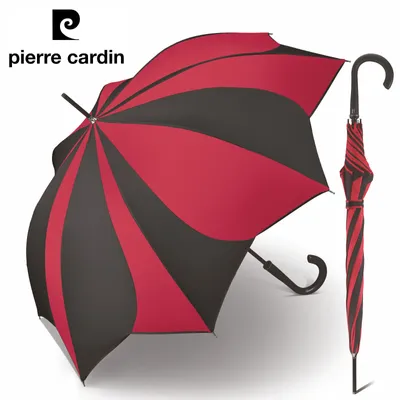 Produktbild von pierre cardin Regenschirm Stockschirm Automatik Sunflower Blütendach schwarz rot