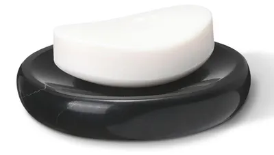 Immagine prodotto di Portasapone in marmo nero, 11,5 cm, pietra naturale nera Marquina, contenitore per gioielli