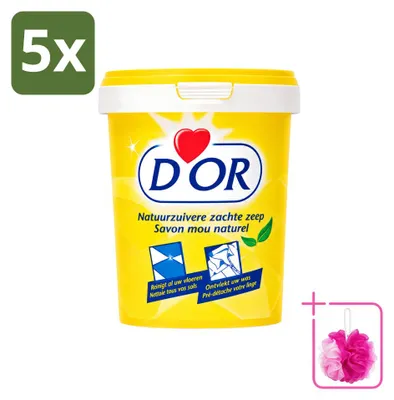 Productafbeelding van 5 x D'Or natuurlijke smeerzeep - Vast reinigingsmiddel - 1 kg - Economische verpakking - 5 stuks