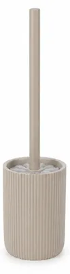 Produktbild von SAMOS WC-Garnitur Taupe Polyresin gerippt Toilettenbürste